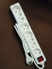 MULTIPRESA CIABATTA 8 POSTI CON PROTEZIONE SOVRACCARICHI Schuko E INTERRUTTORE