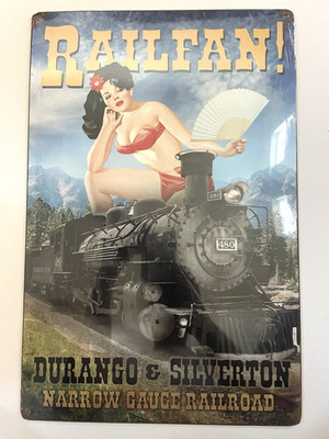 Vintage Style Durango & Silverton Narrow Gauge Railfan Train Metal Sign 12''x18''