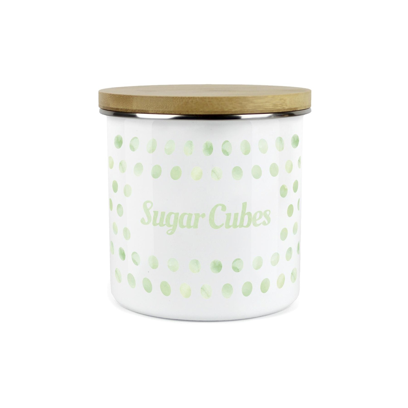 Purely Home Kitchen Polka Dot Green Food Storage Canister - Sugar Cubes