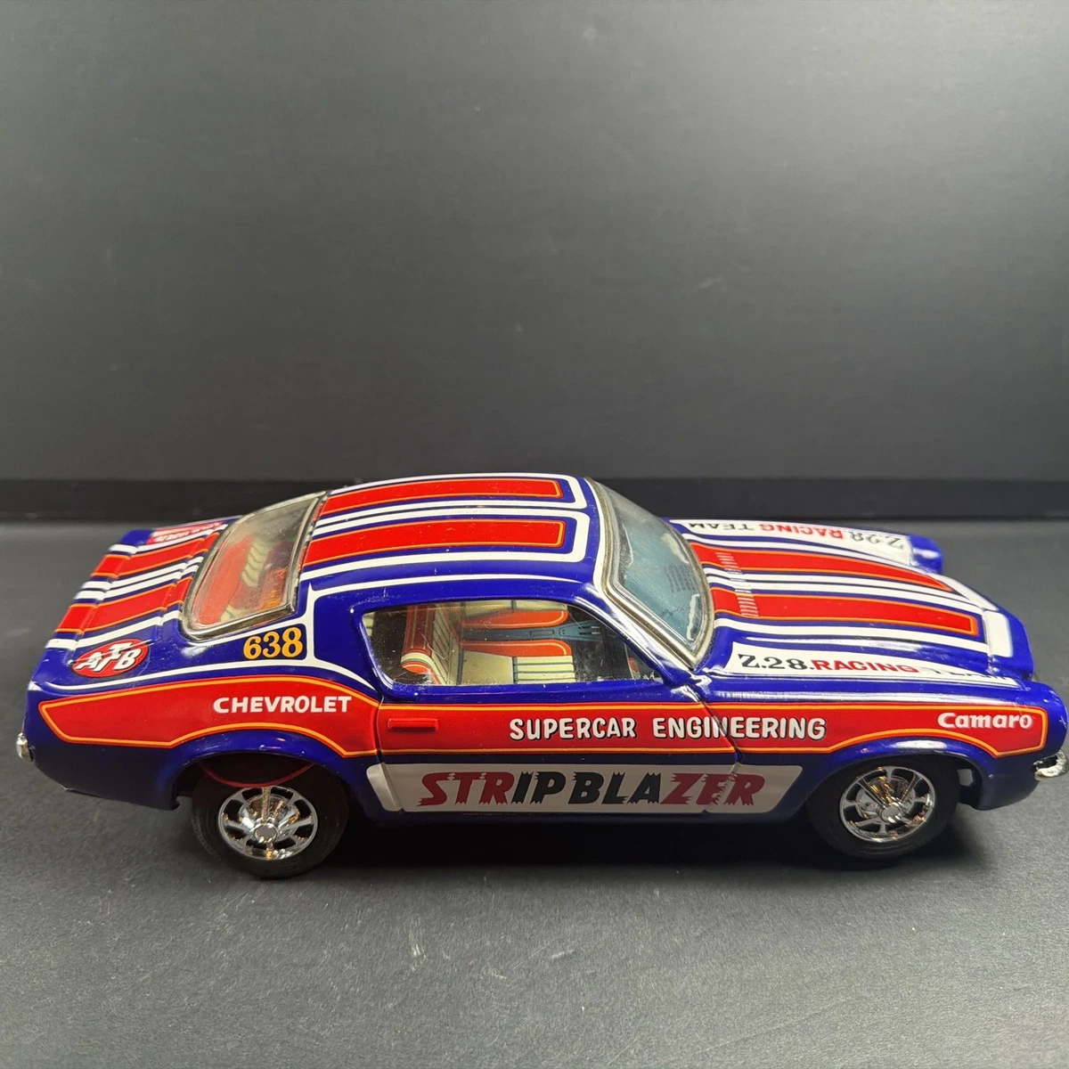Jouet Ancien DAIYA Roadster V8 Tin Toy, Voiture Batterie Fonctionnelle, Japon 1950