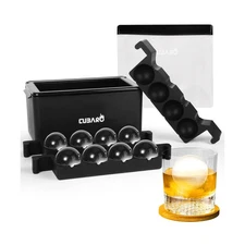 Crystal Clear Ice Ball Maker – 8 Large 2 Inch Spheres That Chill Wi... Fas