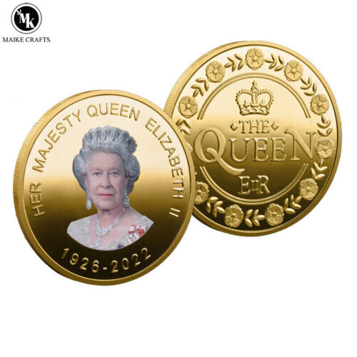 Commemorative Coin Collection 1926-2022 Queen Elizabeth II Souvenir Gift - Afbeelding 1 van 2