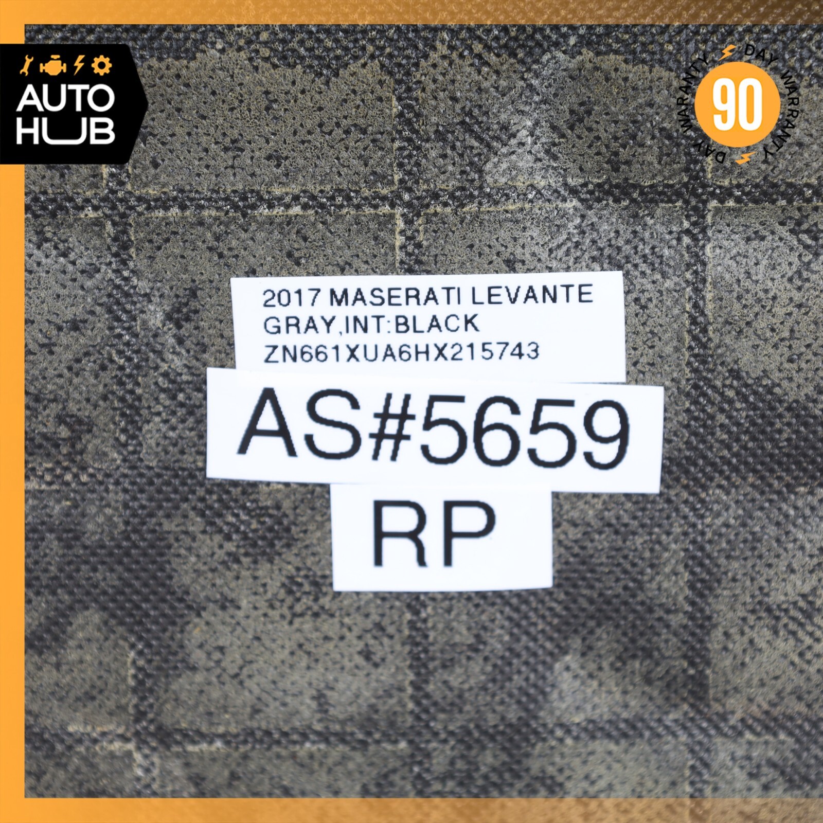 17-20 Maserati Levante M161 Front Right Lower Bottom Seat Cushion Black OEM 44k