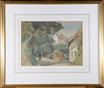 W. B. Collins - Signiert Und Gerahmt 1854 Aquarell, Verschlafenes Dorf