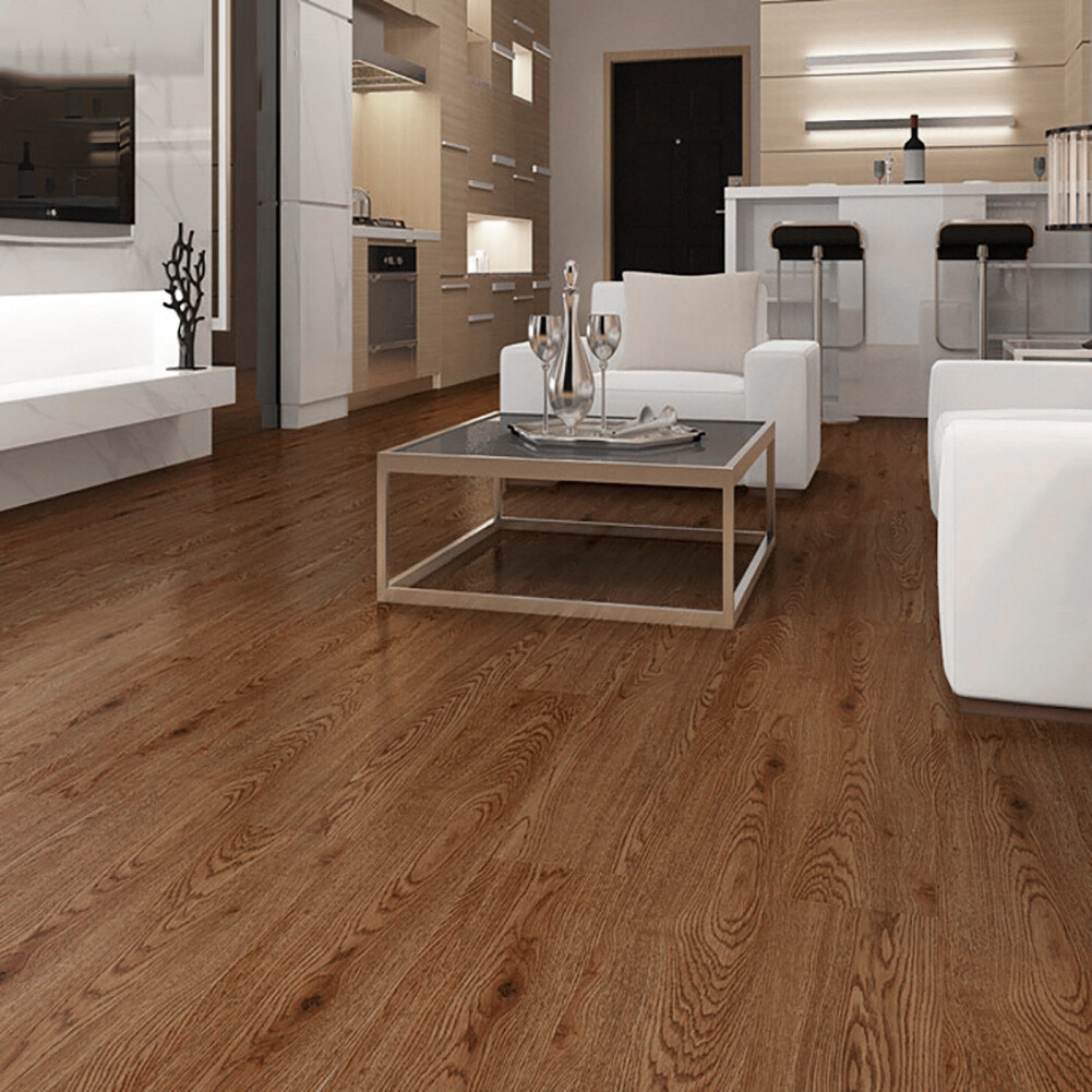 36x Wood Effect Vinyl Flooring Plank Self-adhesive Floor Tiles Wall Panels Brown
