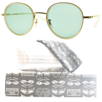 Neu Eyevan 7285 E-0501-SG Becr / G Gold Rund Vollrahmen Sonnenbrille Unisex