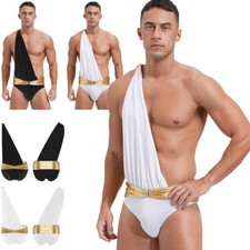 Mens Cupid Costume Masquerade Roman Integrated Briefs Ancient Greek Carnival