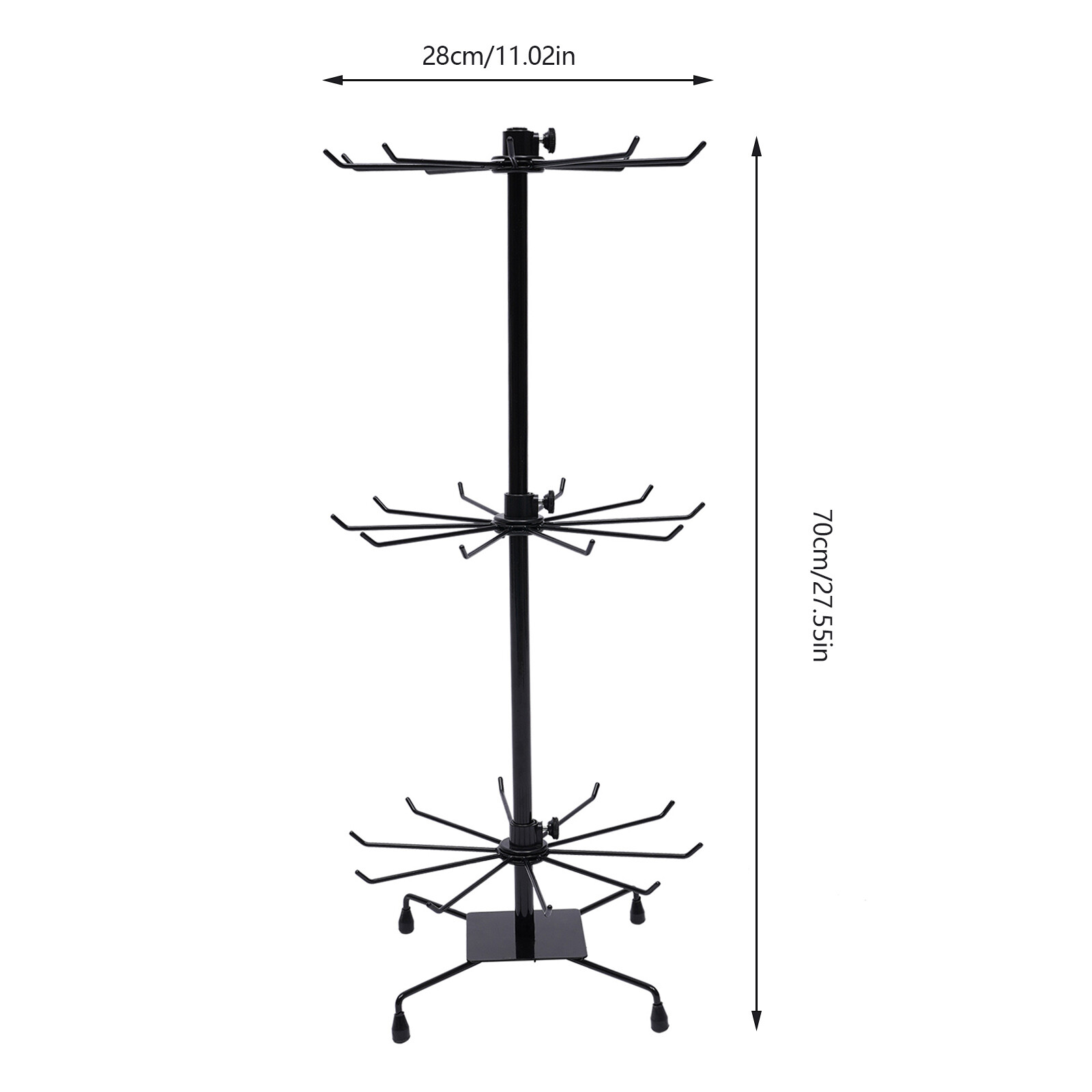 3 Tier Metal Tabletop Jewelry Display Tree Stand Organizer Holder Rack