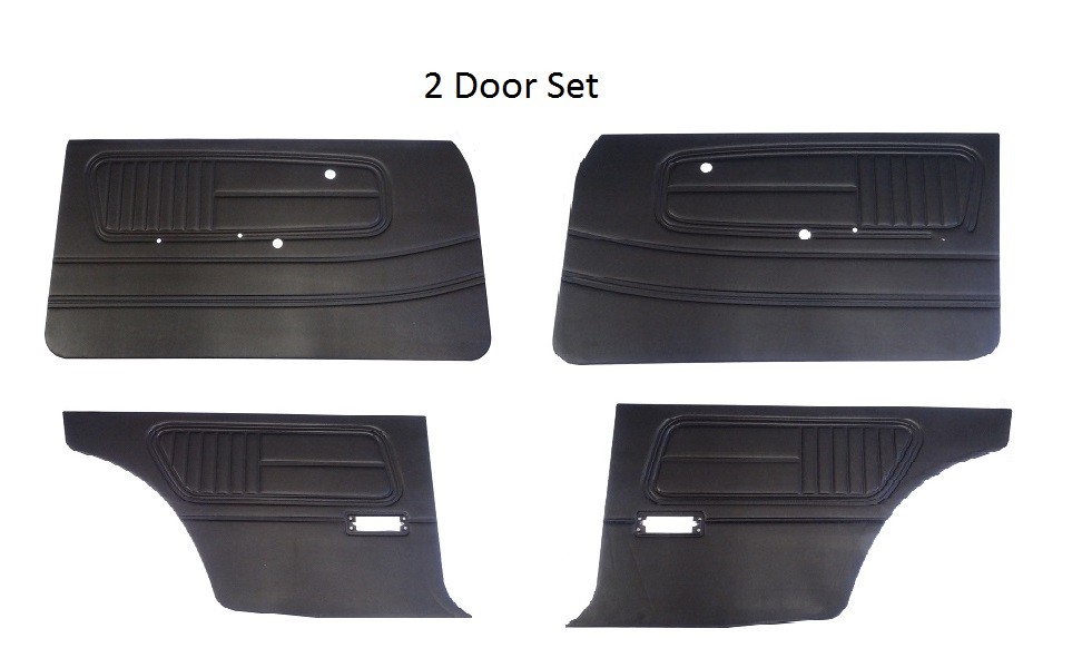 Datsun 510 68-73 Door Panel Card Set 2 door Black NEW 1465F | eBay