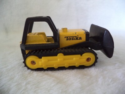 Vintage 1994 Tonka Mighty Mini Yellow Bulldozer 3 inch Diecast Plastic 1:64