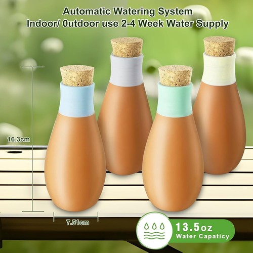 Plant Watering Globes 4 Pack Terracotta Pots Self Watering Pots Slow Release O - Picture 9 of 9