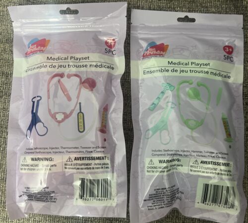 NEW Lot of 2 Medical Doctor Play Set Pink Green Blue - Picture 1 of 2