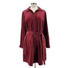 Lands' End Women's Corduroy Button Front Dress | G51