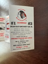 Chicago Blackhawks 1981-82 - Calendario de bolsillo / Calendario - Hockey de la NHL - Coca Cola
