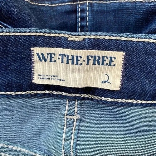 New Free People We The Free Jordan Maxi Skirt Denim High Rise Stretch Dark Wash - Picture 11 of 15