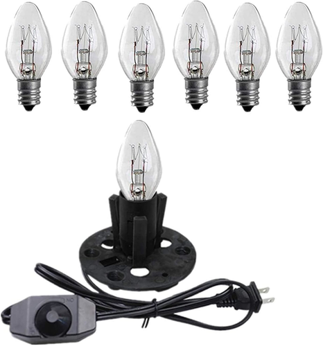 BORDEAG Cordon Lampe De Sel 5m Avec Douille E27 - Support Avec Interrupteur Et Crochet