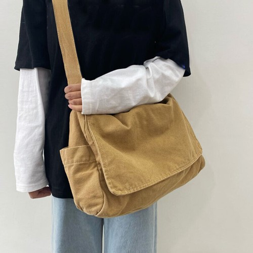 Women Men Casual Canvas Handbags Satchels Crossbody Messenger Bags Japanese - Picture 2 of 14