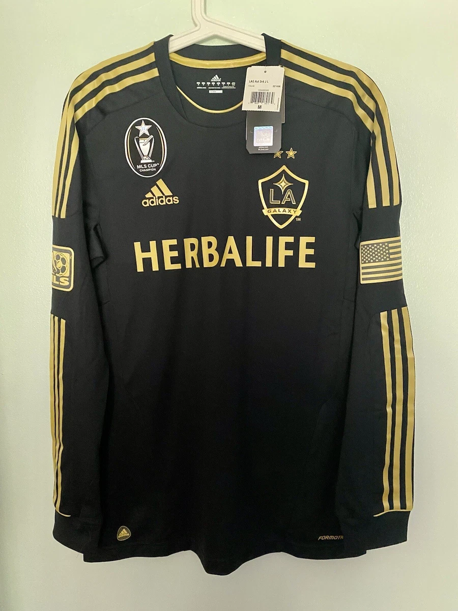 BNWT! 2012-13 LA GALAXY AWAY Black Gold FORMOTION PLAYER ISSUE LS SHIRT  SIZE M