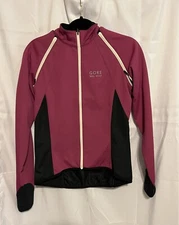 GORE BIKE WEAR JACKET SIZE S  FUCHSIA & BLACK  CONVERTIBLE WINDSTOPPER