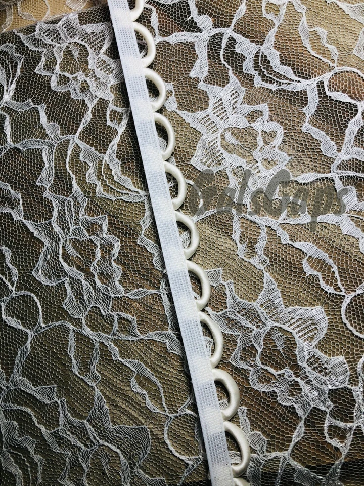 Corsé de satén marfil lazos con cordones corsé trasero con cordones cremallera repuesto Foto 2 de 4