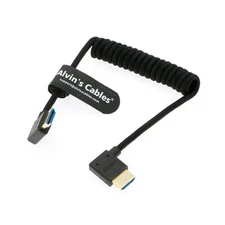 8K 2.1 HDMI High Speed Braided Coiled Cable Right Angle HDMI for Atomos Ninja V