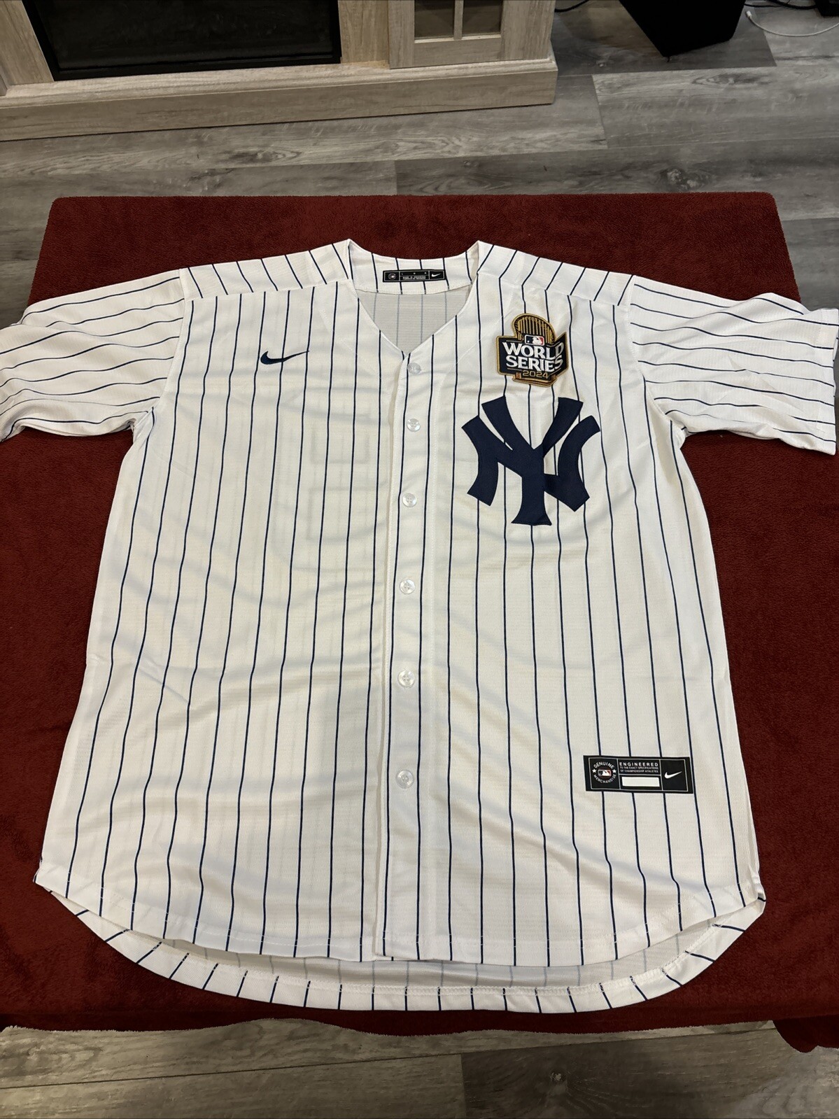NWT #99 Aaron Judge Pinstripe Yankees Jersey Mens Large World Series 2024