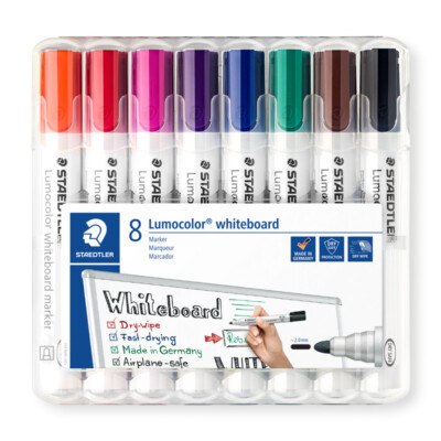 LUMOCOLOR 351WP8 - WHITEBOARDMARKER - RUNDSPITZE - 8 STÜCK - STAEDTLER # NEU OVP