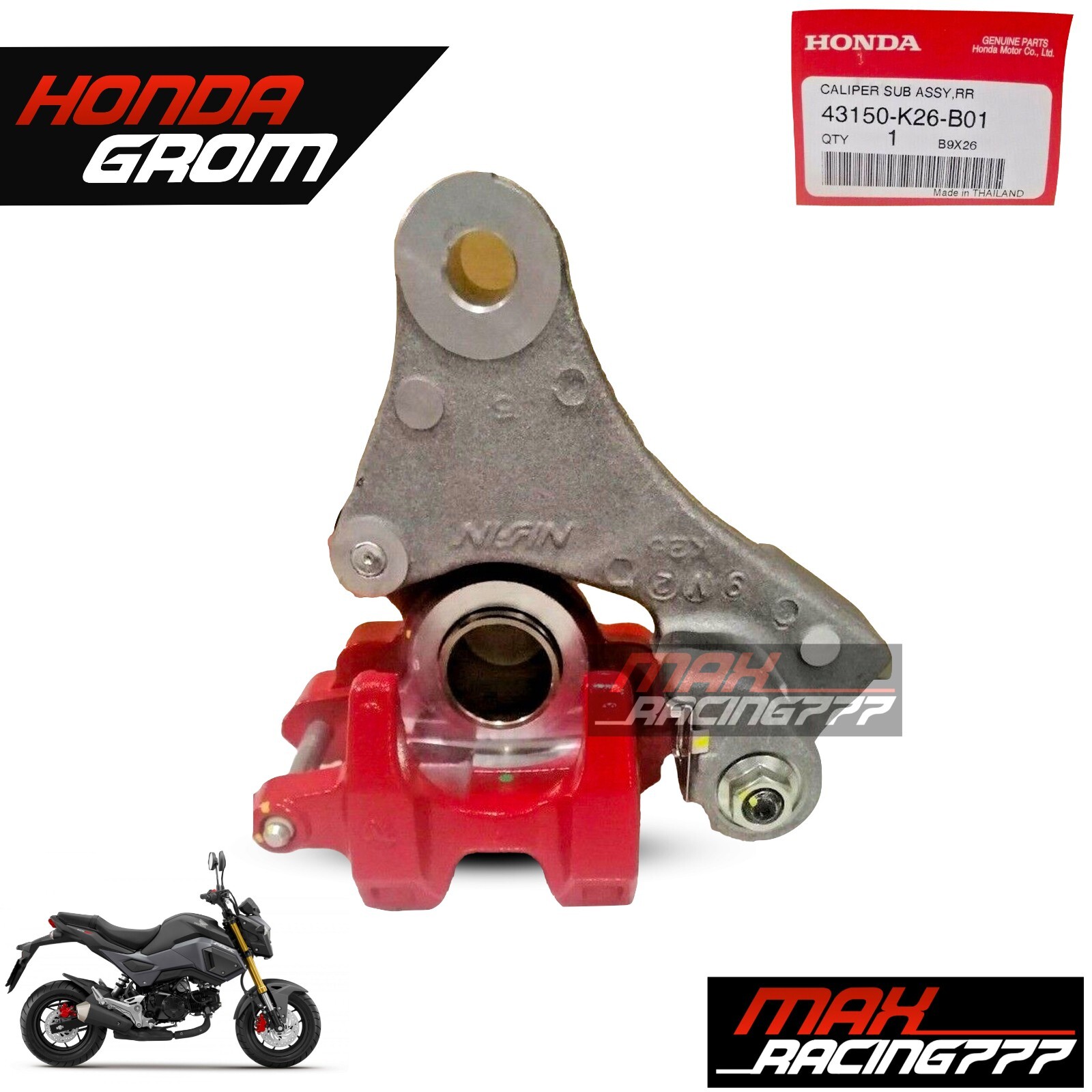 CALIPER REAR BRAKE ASSEMBLY GENUINE PARTS FIT HONDA MSX 125 GROM