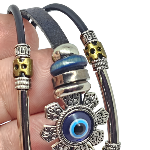 Evil Eye Bracelet Good Luck Protective Lucky Talisman Turkish Eye Cuff Jewellery - Picture 18 of 21