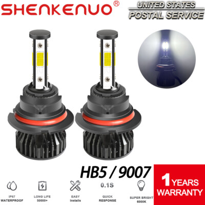 9007 HB5 LED Headlight Bulb Conversion Kit High Low Beam Bulb Super White 6000K