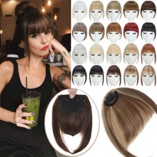Fringe Bangs Neat Thick As Human Hair Extensions Clip In Hairpiece Side Topper