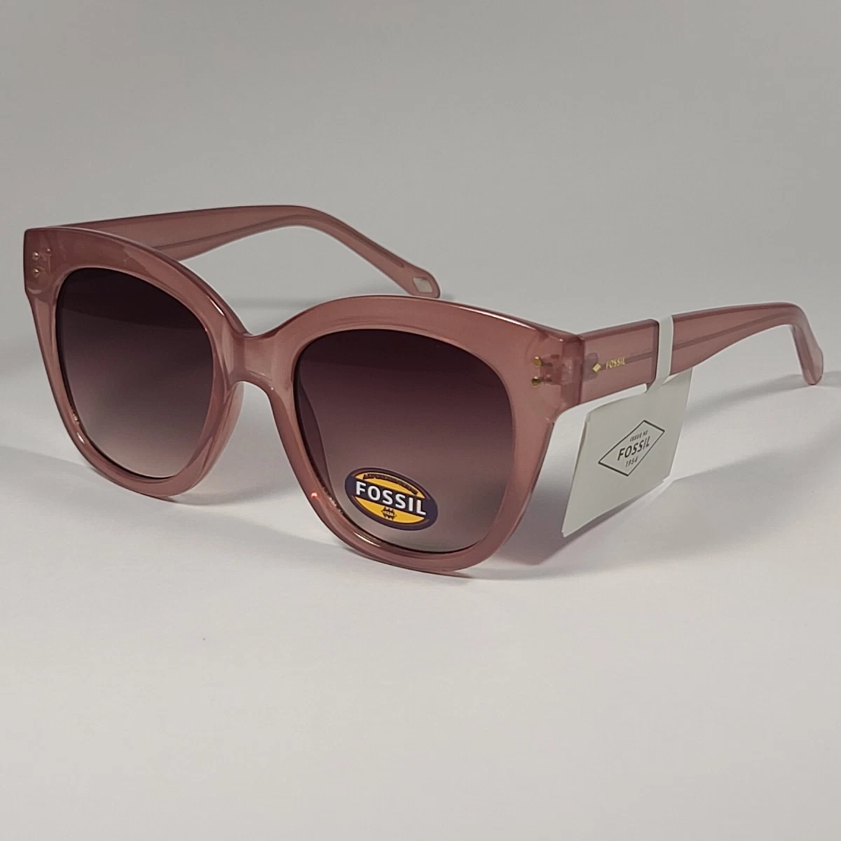 NWT Fossil Oval/Cateyed Brown Rim Sunglasses  brown gradient lens UV protection Fossil Oval Wrap FW2 Sunglasses Brown Tortoise Plastic Frame  main image 2