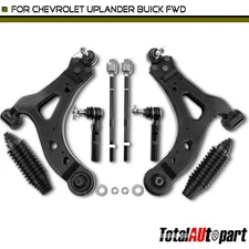 8pcs Control Arm w/ Ball Joint Tie Rod End for Buick Chevy Pontiac Saturn Front