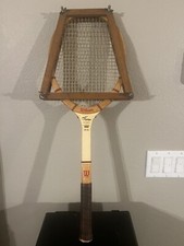 Vintage Wilson Jack Kramer Autograph Wood Tennis Racquet Racket with Brace Press