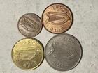 X Rare Set of 4 Different Erie Ireland Harp Coins