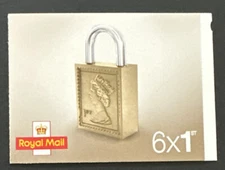 FIRST CLASS x 6 PADLOCK STAMP BOOKLET  - MB17 - M16L/MSIL