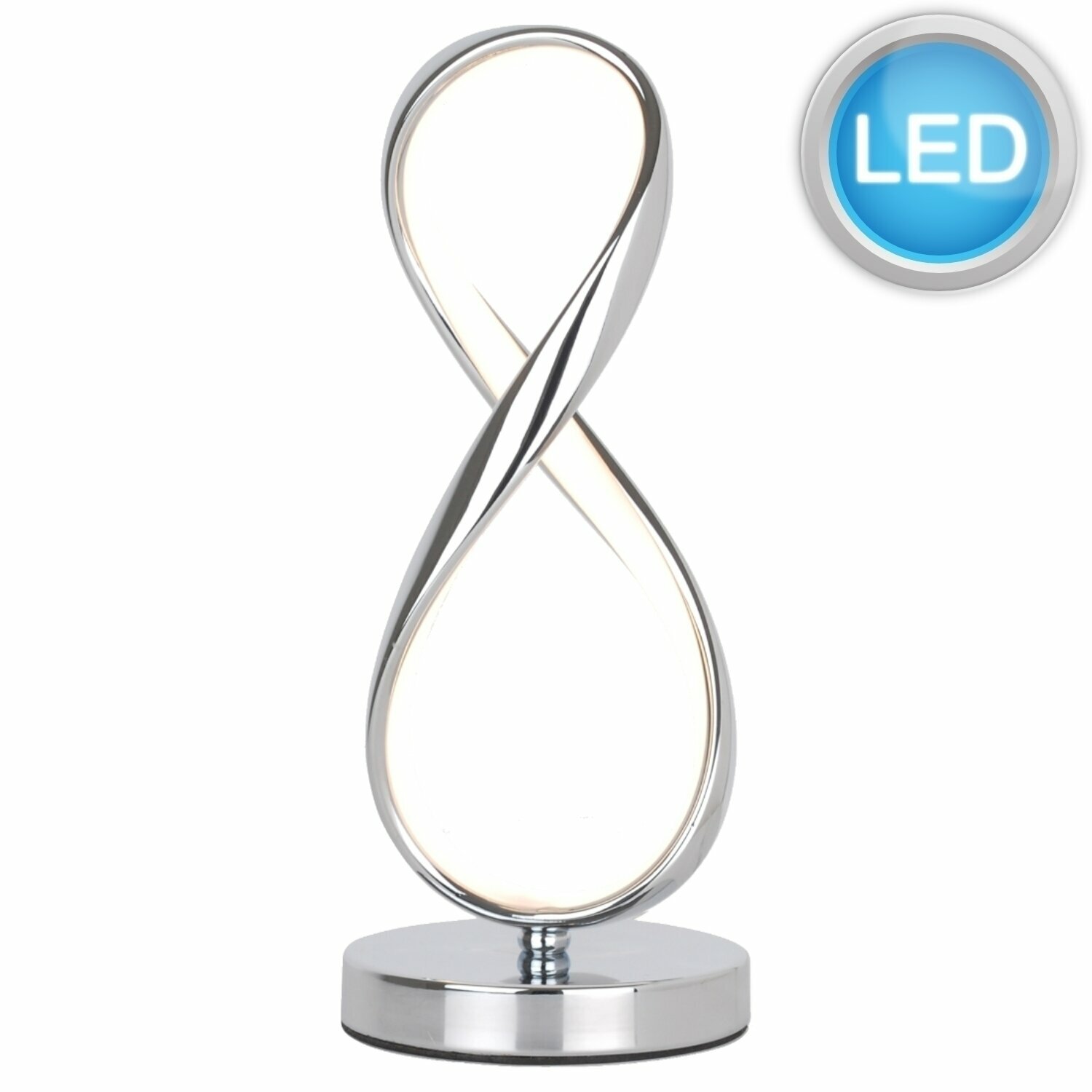 menton chrome infinity led table lamp