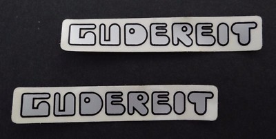 2 Stück Fahrrad-Aufkleber Gudereit Schriftzug klein Rahmen Velo 70er 80er Set