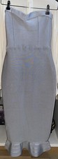 House of CB stephania dress blue/grey bodycon midi bandage dress S  Prom Party