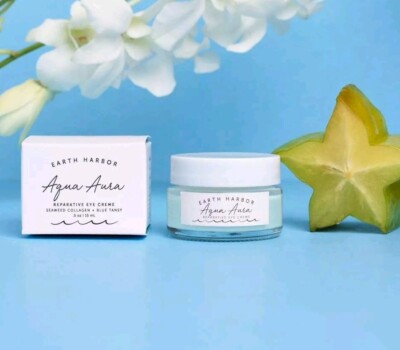 Earth Harbor Aqua Aura Reparative Eye Creme Seaweed Collagen Natural 0.5