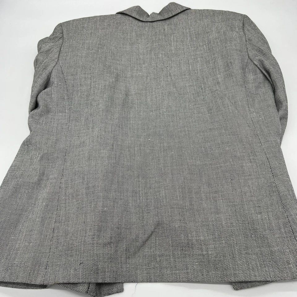 Chaqueta Blazer Pendleton Seda Rayón Lino Preppy Negra A Cuadros, Talla L Foto 4 de 4