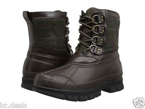 8d Polo Ralph Lauren Men S Crestwick Winter Boots Olive Dark Brown 888875805896 Ebay