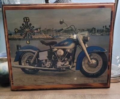 Harley-Davidsonの時計 Vintage 1954 Panhead Harley Davidson Wall Clock Picture 18 X 15 | eBay