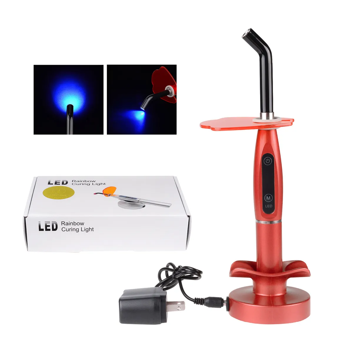 Plastic Shell 5W Wireless Dental Resin Curing Light Solidification Lamp Red  US