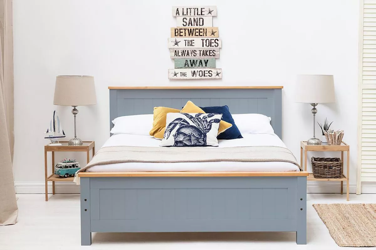 Wayfair Bed Frame White Oak Grey Oak Wooden Double King