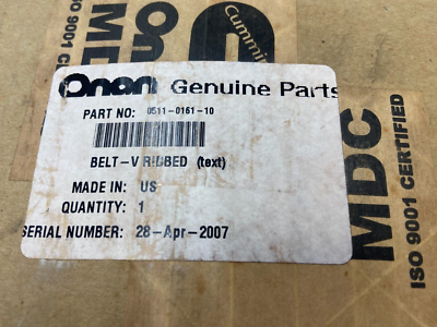 Genuine OEM Onan V Ribbed Belt - 0511-0161-10 | eBay