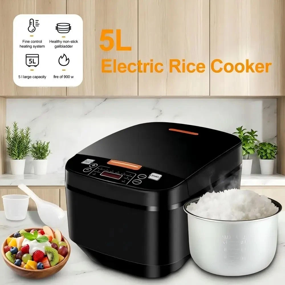 5L Electric Rice Cooker 1000W Multi Cooker Steamer Non Stick Pot Keep Warm LCD