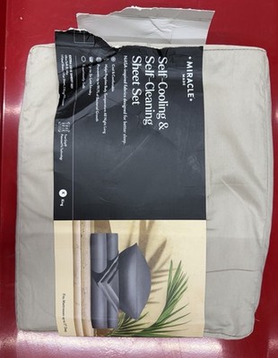 Miracle Made King Luxe Self-Cooling & Self-Cleaning Sheet Set Beige King New