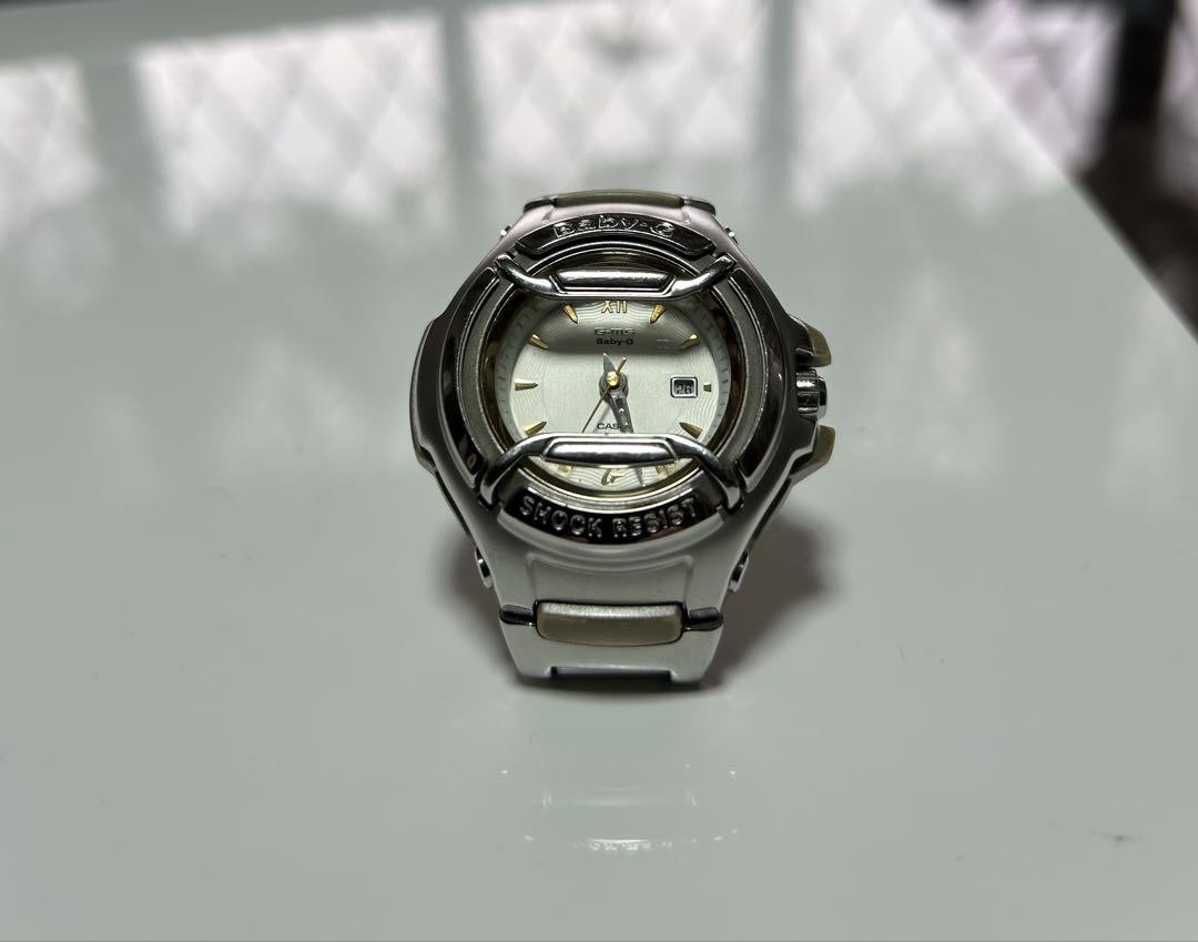 Casio 2352 Baby-G Silver Dial Gold Index Date