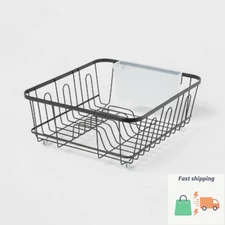 Small Steel Dish Drainer Black - Brightroom™: Freestanding Dish Drying Rack